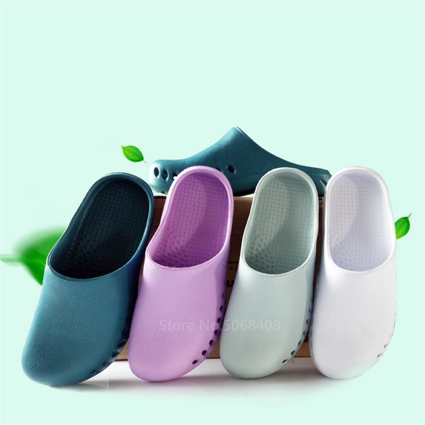 Lab Shoes Scrub Accessories Women Men EVA Solid Non-slip Slippers Surgical Work Wear Accessories Lab Clogs