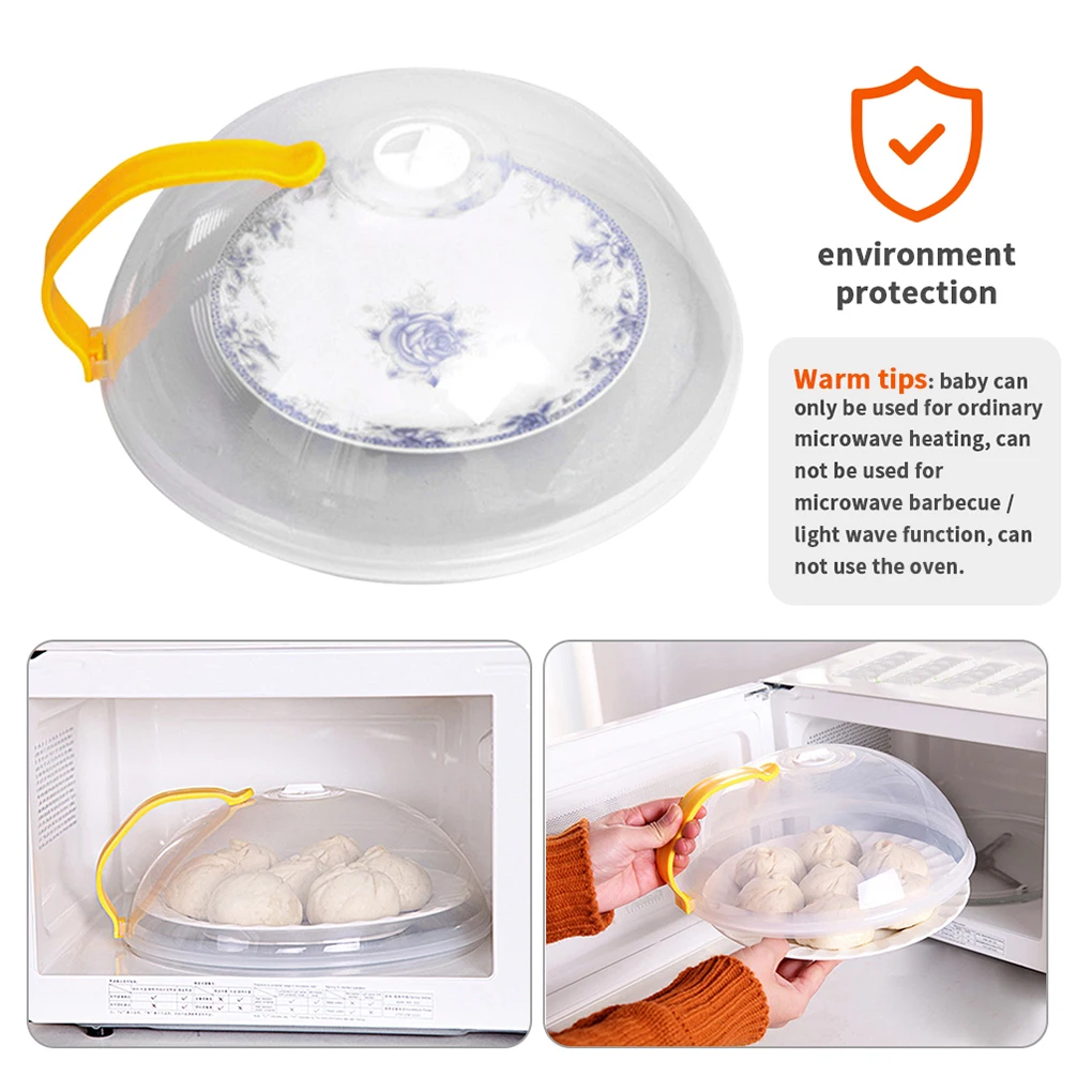 Microwave Oven Anti-splash Cap Food Cover BPA Free Guard Lid with Adjustable Steam Vents Handle Kitchen Gadgets Accessories