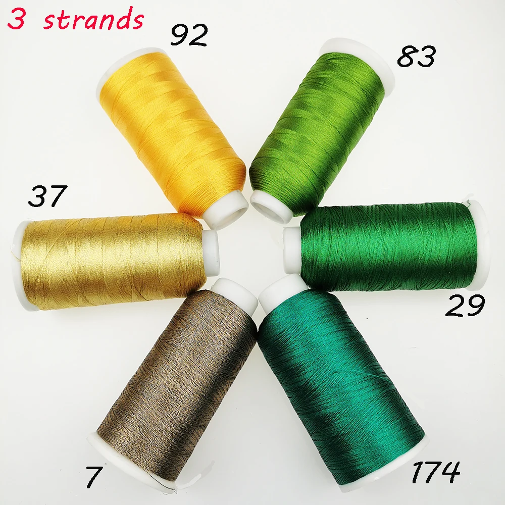 Sanbest 3 Strands Metallic Weaving Thread Handmade DIY Bracelet String Stitch Threads Crochet Yarns for Tatting Color Pink - 153