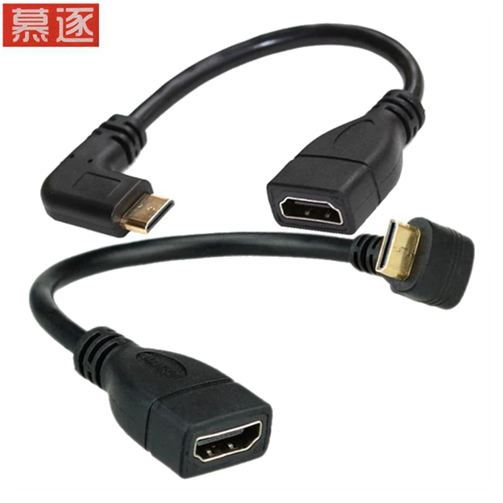 UP/Down/Left/Right Mini HDMI-compatible to HDMI-cable Male to Female Converter Adapter M-F Extension Adapter Connector Cable