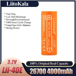 LiitoKala Lii-40E3.2V 26700 4000mAh Lifepo4  Rechargeable Battery for light solar warning light microphones Instead of 26650