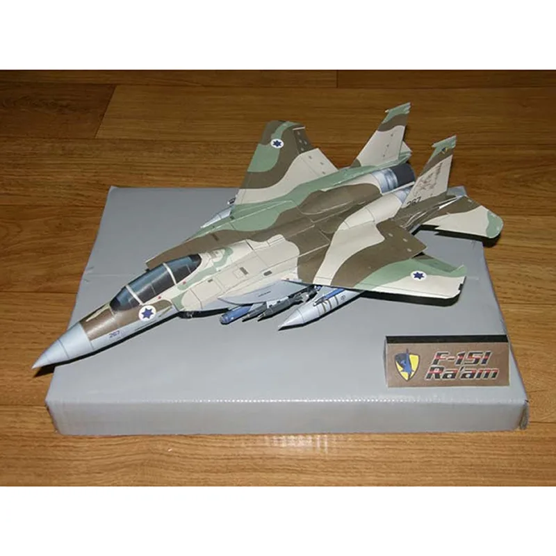 1:100 F-15 Israel Coated Hawk Fighter DIY 3D Paper Card Model Building Sets Construction Toys Educational Toys Military Model