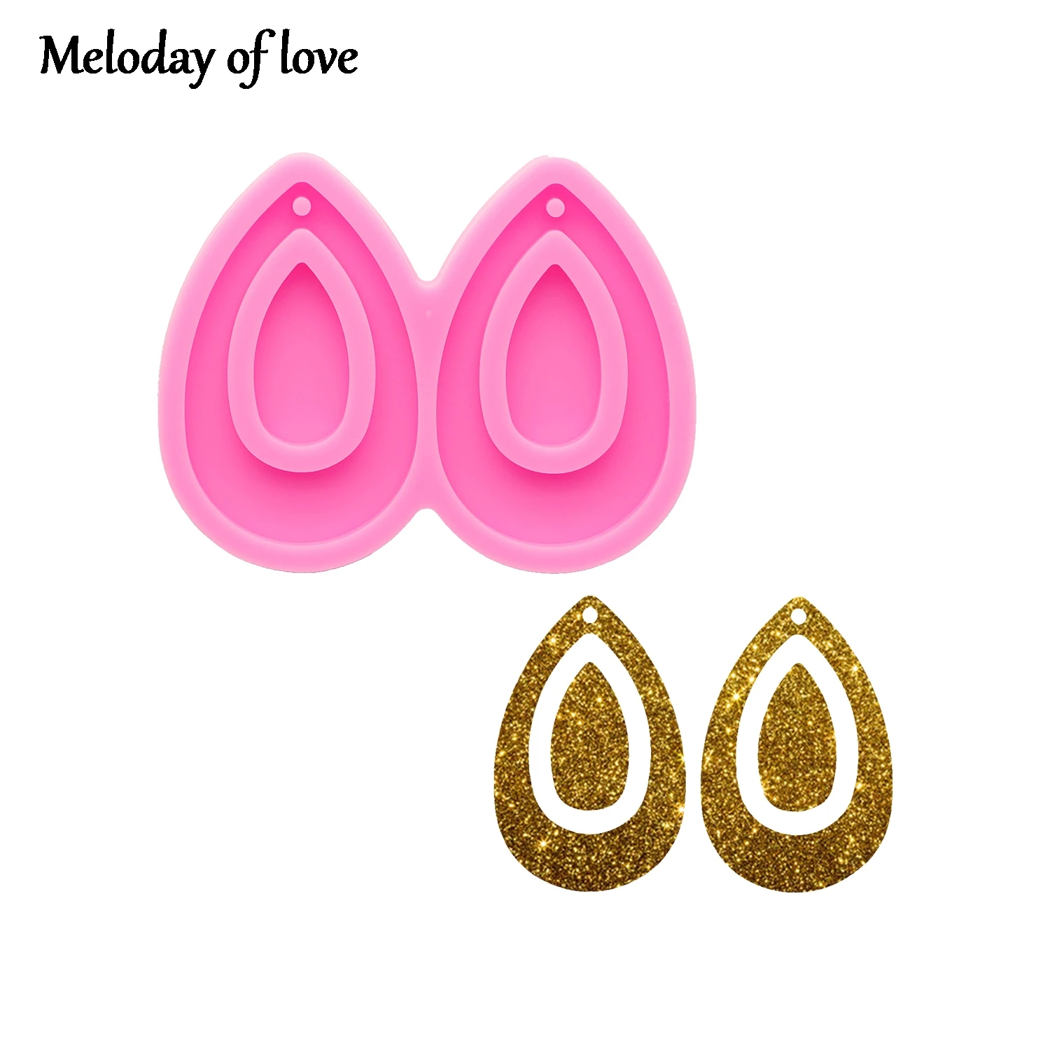 Shiny Glossy tear drop hoop earrings silicone mold diy epoxy resin molds jewelry making custom mould DY0251