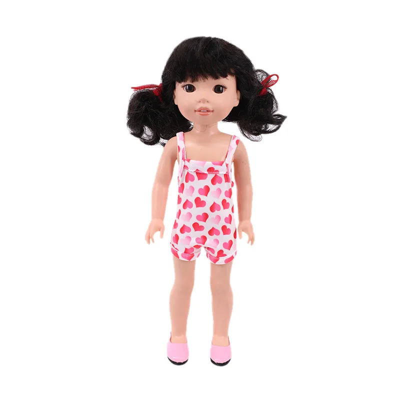 Doll Clothes For 14 Inch Wellie Wisher & 32-34 Cm Paola Reina Short Skirt Jumpsuit Cute Animal Print Pattern Veil,Gift For Dolls