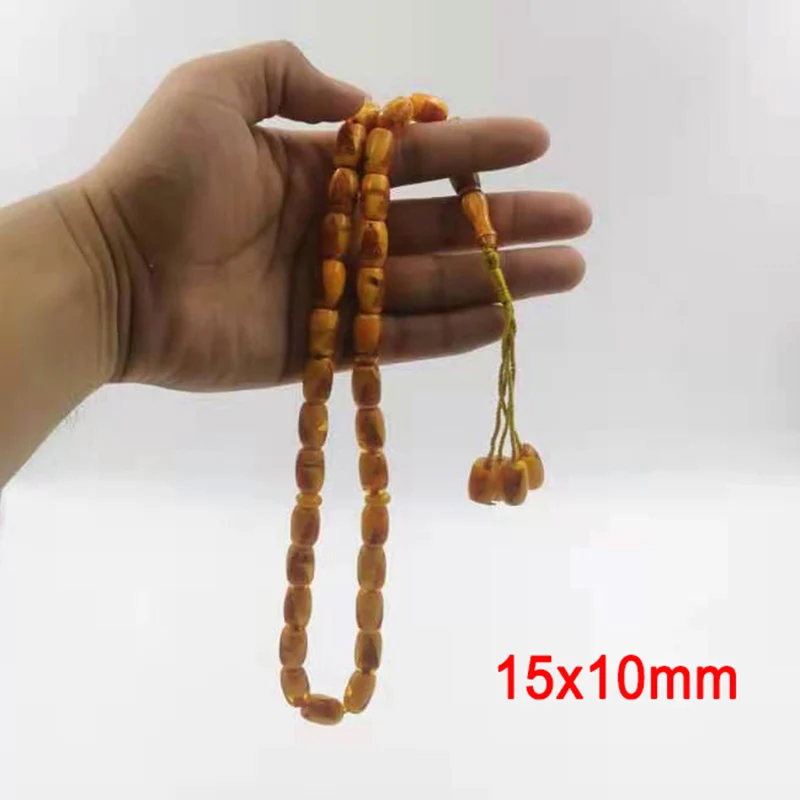 Tasbih resina gialla 33 rosario perlina islamico misbaha regalo musulmano turchia moda braccialetto accessori gioielli a portata di mano