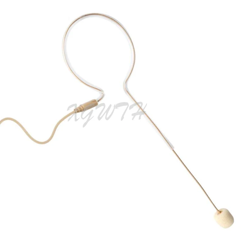 Beige Headset Microphone Single Earhook Head Headworn Mic for Sennheiser Wireless System & Bodypack Transmitter 3.5mm Screw Lock