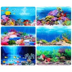 PVC Double Side Aquarium Poster Background Decoration Ocean Secen Aquatic Background Poster For Fish Tank Wall 30/40/50cm Height