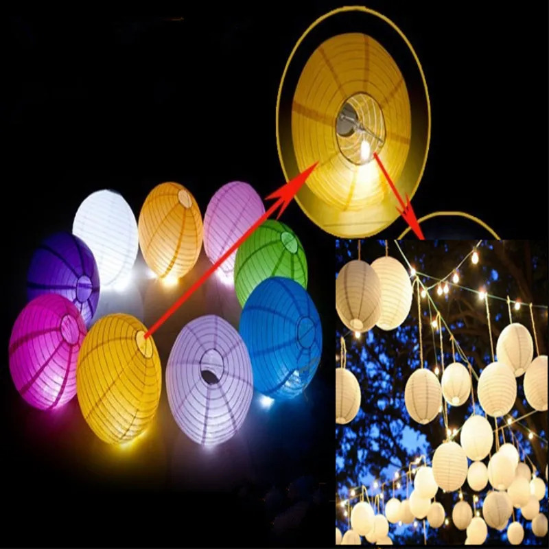 6-12 Inch Party Decor Chinese LED Luminous Paper Lantern Round Lamp Wedding  Festival Decoration Lampion Supplies 100 Pcs/lot