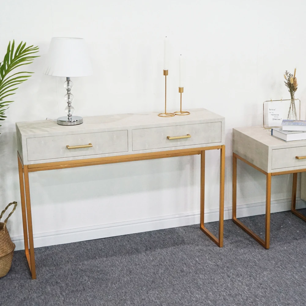 FCH Crocodile Leather Table Beige