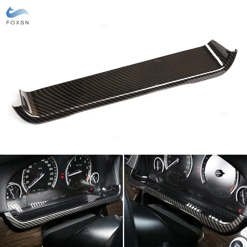 

Car Styling Carbon texture Steering Wheel Dashboard Display Panel Cover Frame Trim For BMW 7 Series F01 F02 F03 F04 2009-14