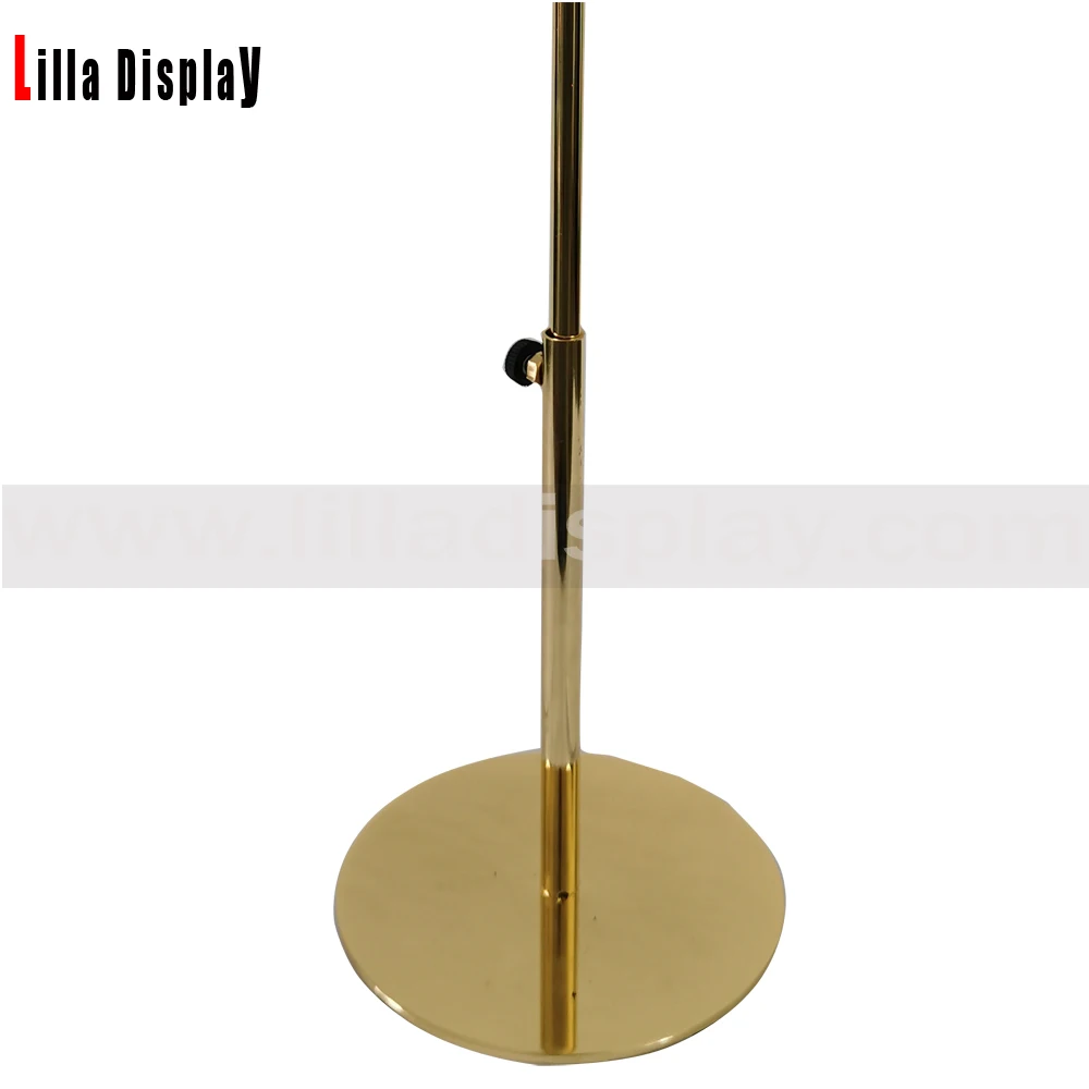 lilladisplay adjustable height gold base gold wire female mannequin head L02