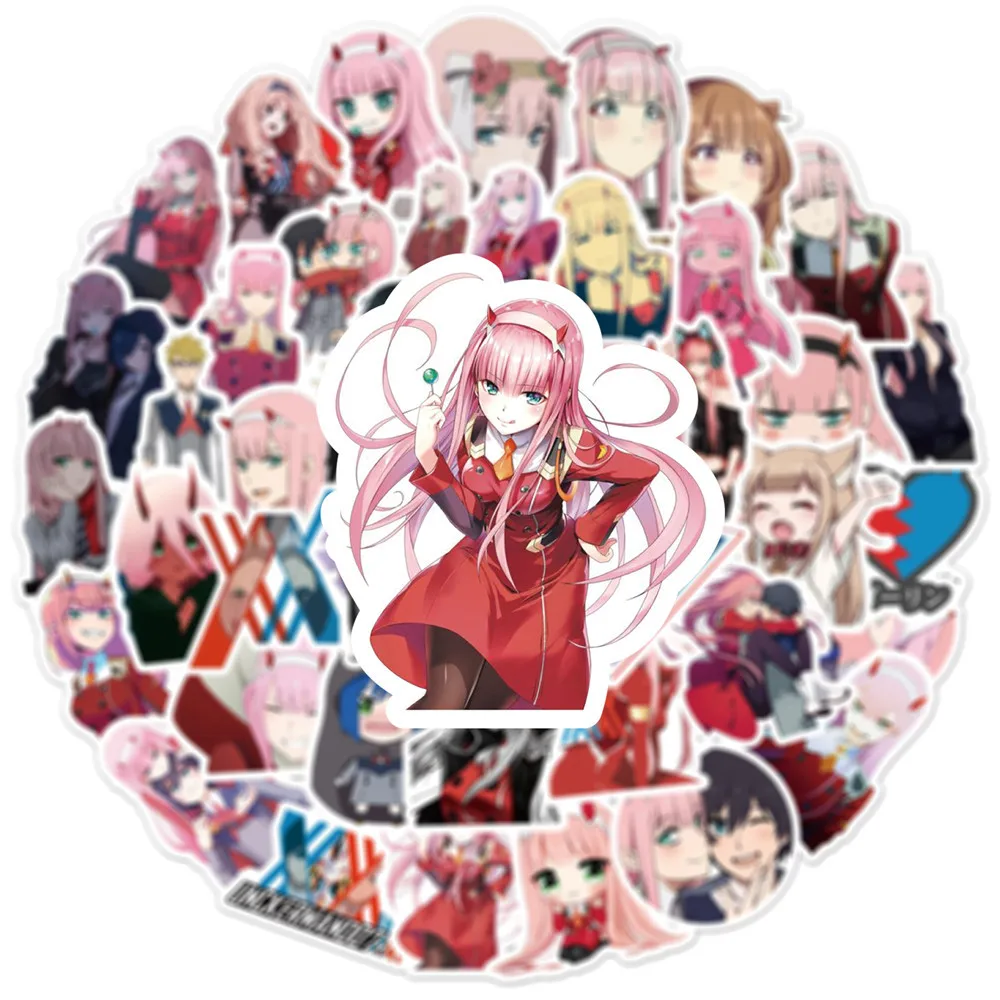 10/30/50PCS Cartoon Anime FranXX ins Graffiti Sticker Luggage Laptop Guitar Bike Skateboard Waterproof Sticker Wholesale