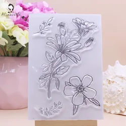 Alinacutle timbro trasparente fiore floreale foglie carta fai da te Scrapbooking carta artigianale gomma trasparente timbri in silicone