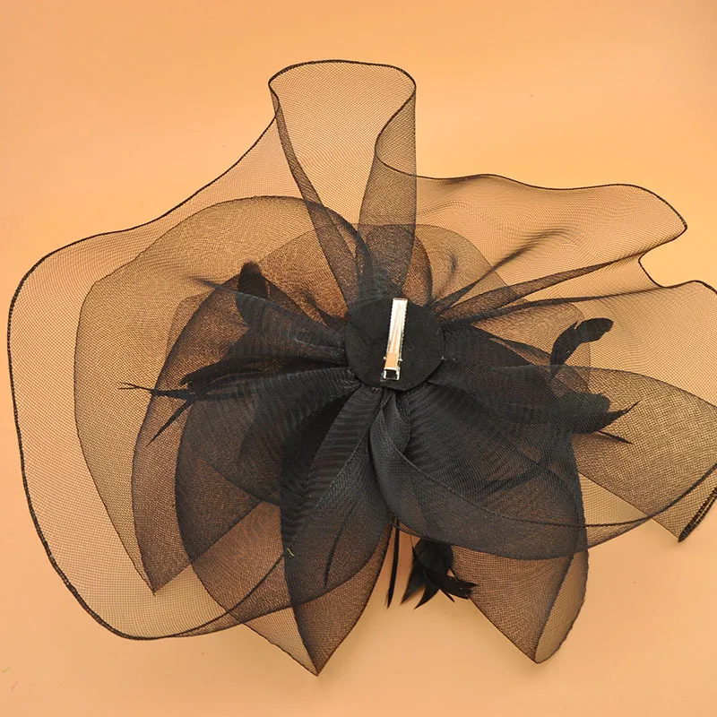 LZL Home VINTAGE ดอกไม้เจ้าสาว Feather หมวก Elegant Wedding อุปกรณ์เสริมเจ้าสาวหมวกสีขาว Fascinator หมวกผู้หญิงอย่างเป็นทางการ