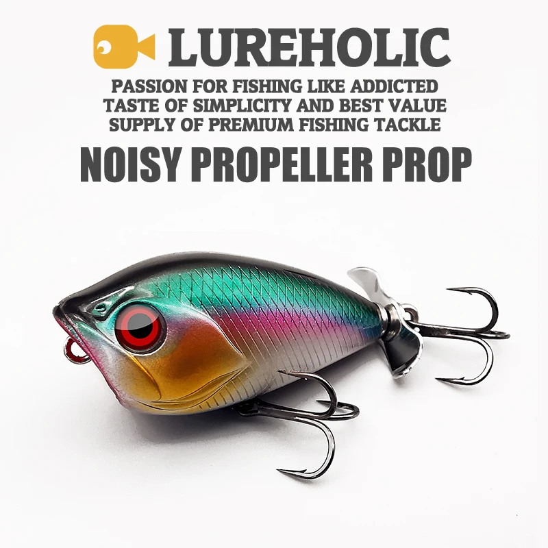 Lureholic 5cm 9g Noisy Propeller Pop Prop Hard Lure Surface Topwater Popper Fishing Lures Freshwater Trout Bass Artificial Baits