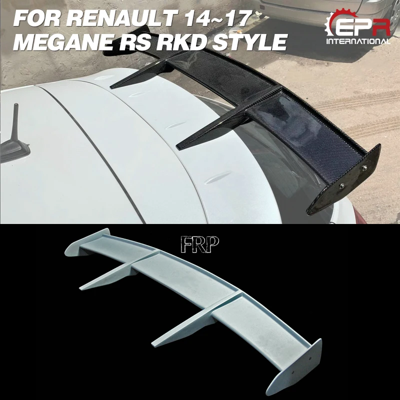 

For Renault 14~17 Megane RS RKD Style FRP Roof Spoiler Fiber Glass Glossy Rear Spoiler Wing Exterior Accessories Body Kits