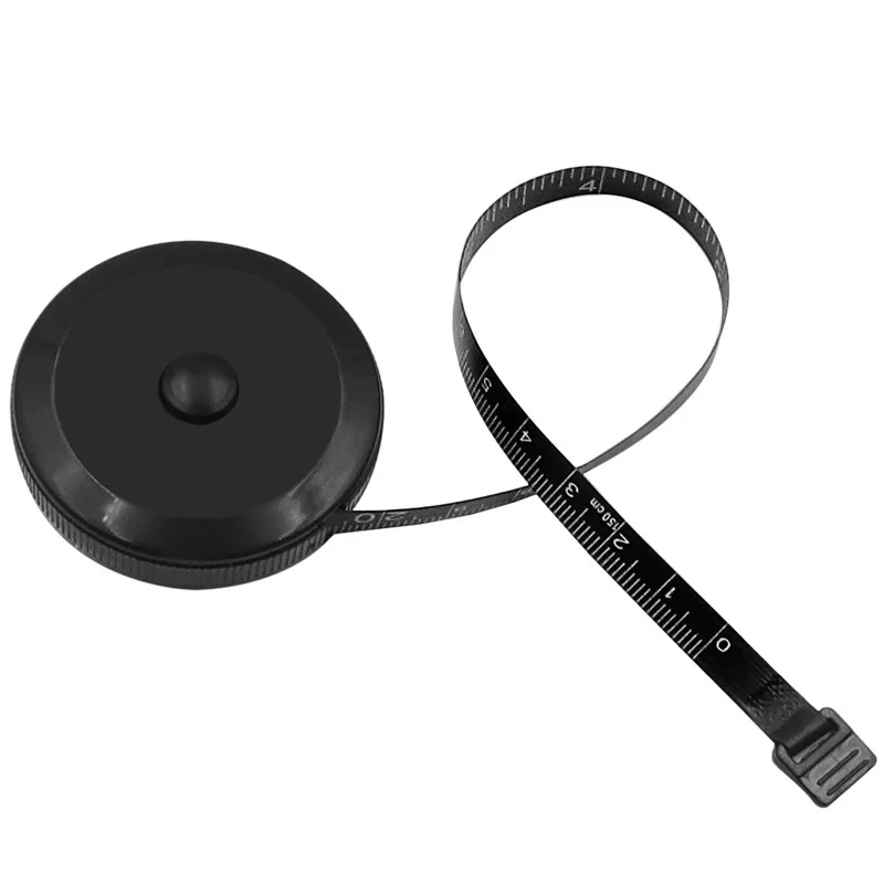 1.5m/60 polegada fita preta medidas dupla face retrátil ferramentas abs automático flexível mini costura fita de medição roupa régua
