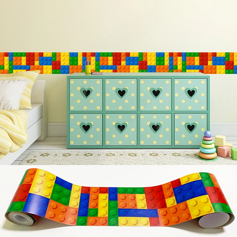 

PVC Self-Adhesive 3D Wall Sticker Children's Bedroom Kitchen Bathroom Kicking Line Decal Waistline Removable Wallpaper Borders