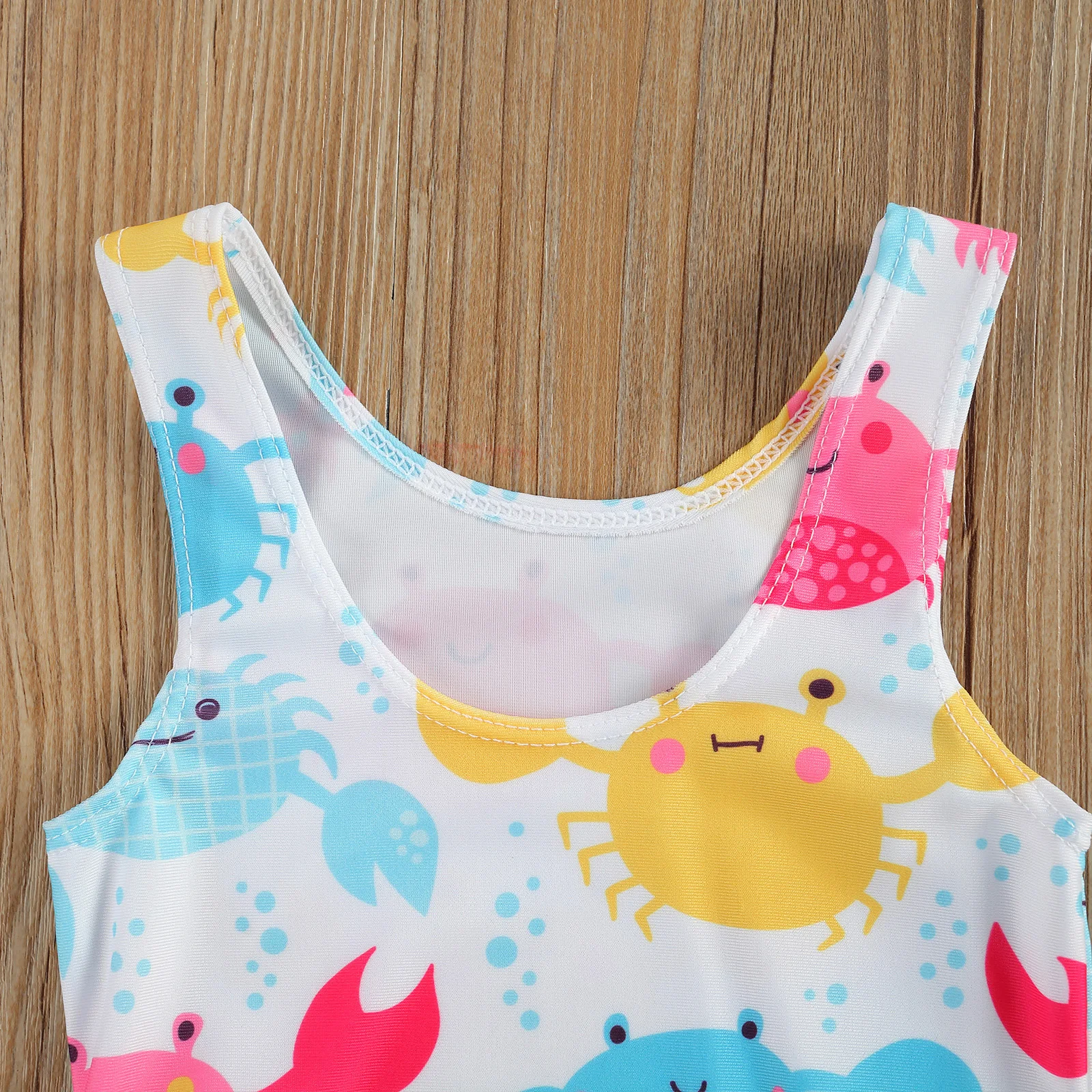 Costume da bagno estivo per bambina neonato con volant stampa Bikini senza maniche costumi da bagno da spiaggia costumi da bagno per vacanze 0-3Y