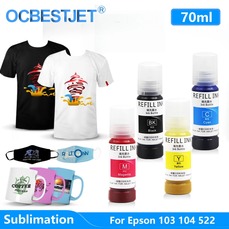 103 Sublimation Ink For Epson Eco-Tank L3100 L3110 3150 L3151 L3156 L3160 L5190 ET-2700 ET-2720 ET-2750 ET-2760 ET-3700 ET-4700