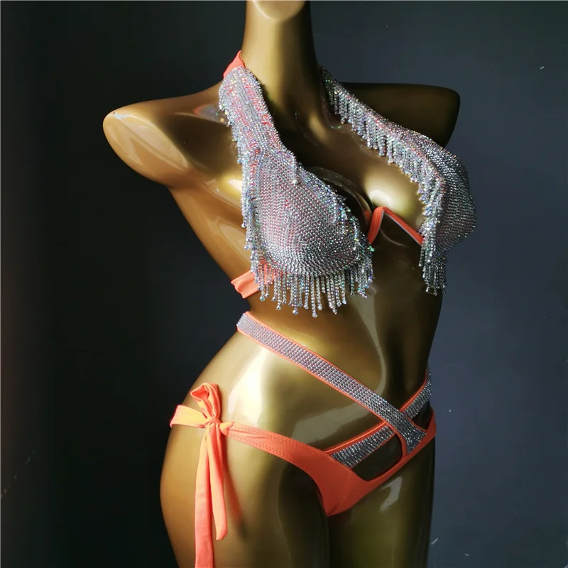 2021 venus wakacje diamentowe frędzle stroje kąpielowe seksowne bikini set bling kamienie rhinestone strój kąpielowy damskie kostiumy kąpielowe