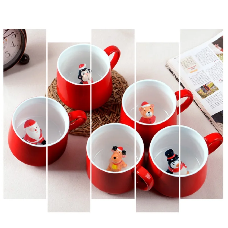 3D Creative Christmas Favors Ceramic Children Coffee Tea Milk Mug 400ml