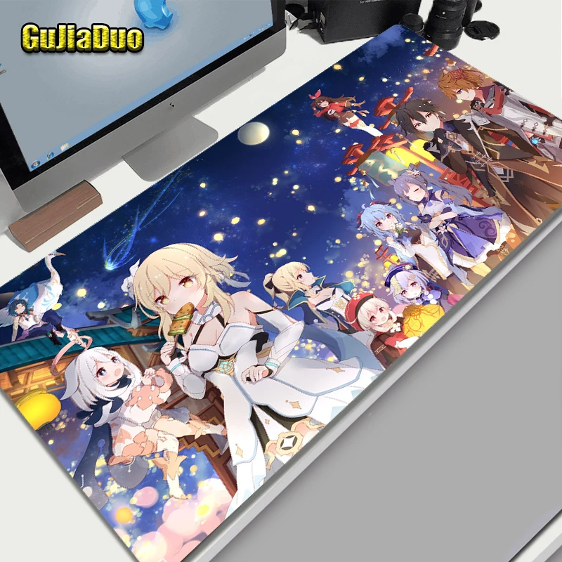 400x900 Extra Große Genshin Auswirkungen Maus Pad Gamer Kissen Spielen Matte Gummi Wasserdicht Nicht-slip Anime Mauspad gaming Zubehör