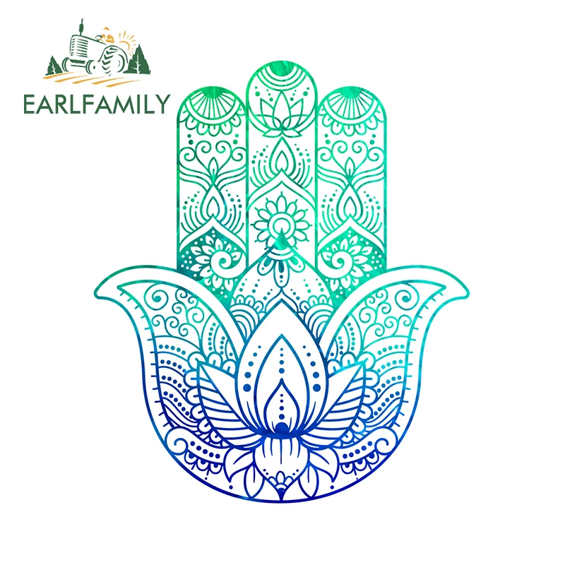 EARLFAMILY 13cm x 11cm for Hamsa Hand Car Stickers Creative Occlusion Scratch Decals Simple Skateboard Laptop Decor Car Label