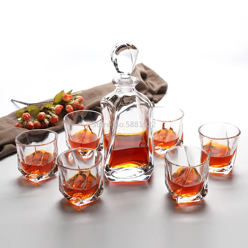 7 pieces set glass red wine glass whiskey brandy glass red wine bottle glass Decanter creative Household drinkware set