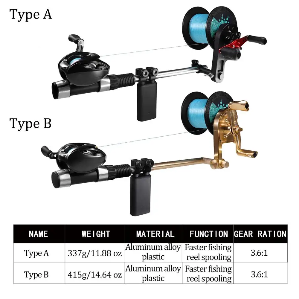 Portable Aluminum Hand-held Fishing Line Winder Reel Line Spool Spooler System Fishing Line Accessories Tool