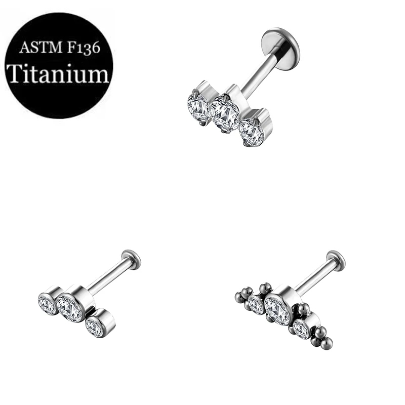 F136 TItanium Piercing Lip Push Pin And Ear Pin Dual-Purpose Pin Series Straight Rod Body Piercing Jewelry