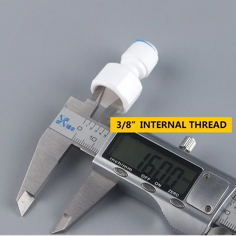 RO 정수기 2546 직경 16mm 스트레이트 플라스틱 파이프 퀵 커넥터, 내부 나사산 피팅, 3/8 "TO 1/4" 튜브