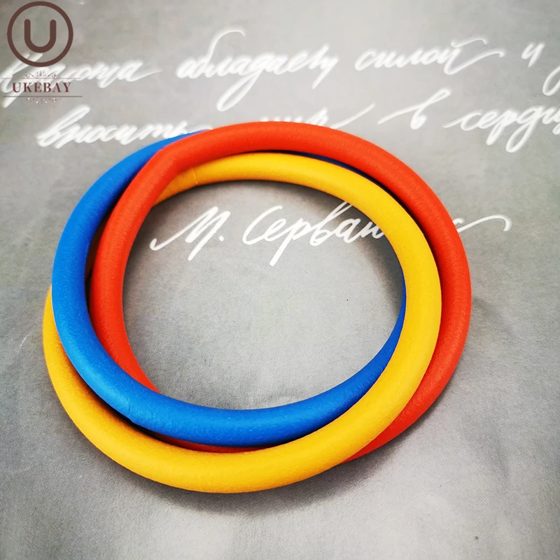 UKEBAY New Fashion Charm Bangles For Women Gothic Bracelets Blue Red Orange Bracelet Handmade Multicolor Rubber Jewelry 5 Colors