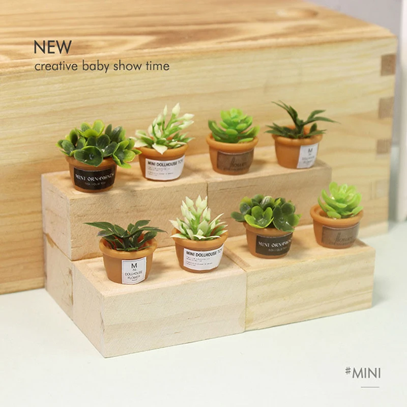 4Pcs Poppenhuis Miniatuur 1:12 Pot Diy Keuken Decora Potplanten