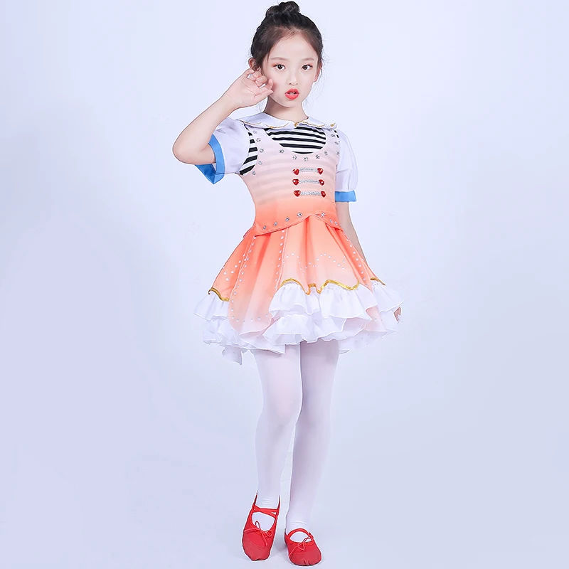

Children's Jazz Dance Latin Dance Dance Costume Girl Chinese Style Host Stage Performance Costume