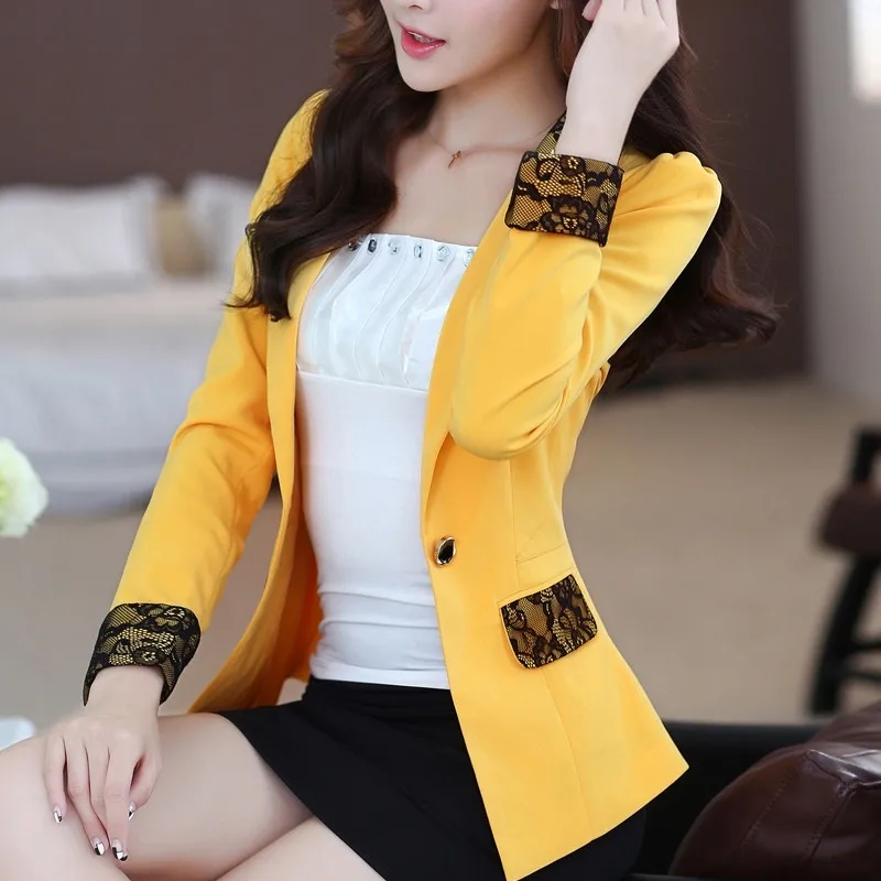 Black Women Blazer 2024 New Formal Blazer Lady Office Work Suit tasche giacche cappotto Slim Yellow Women Blazer Femme giacche