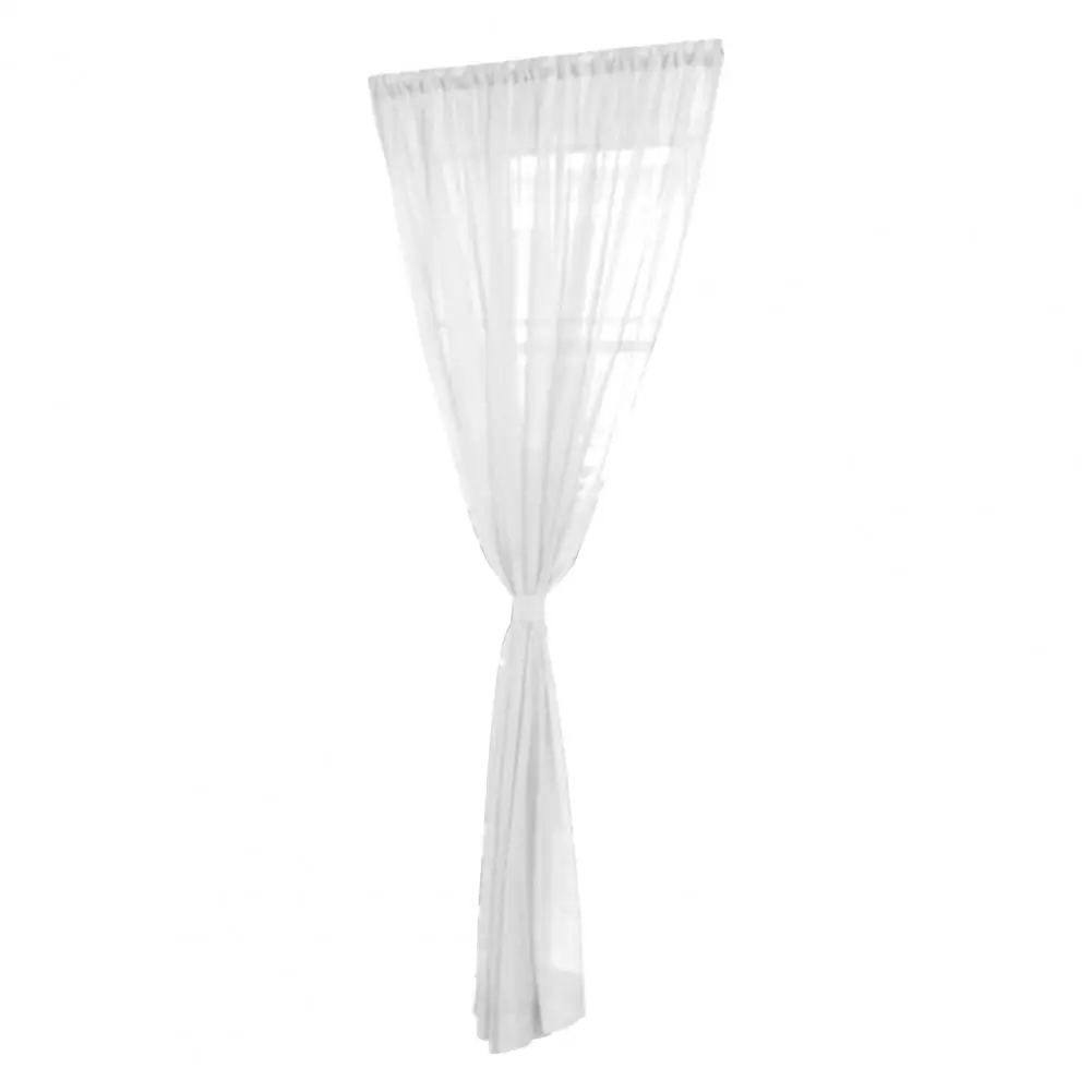 Sheer Curtain Eye-catching Window Drape Smooth Surface Washable  Useful Practical Material Tulle Curtain