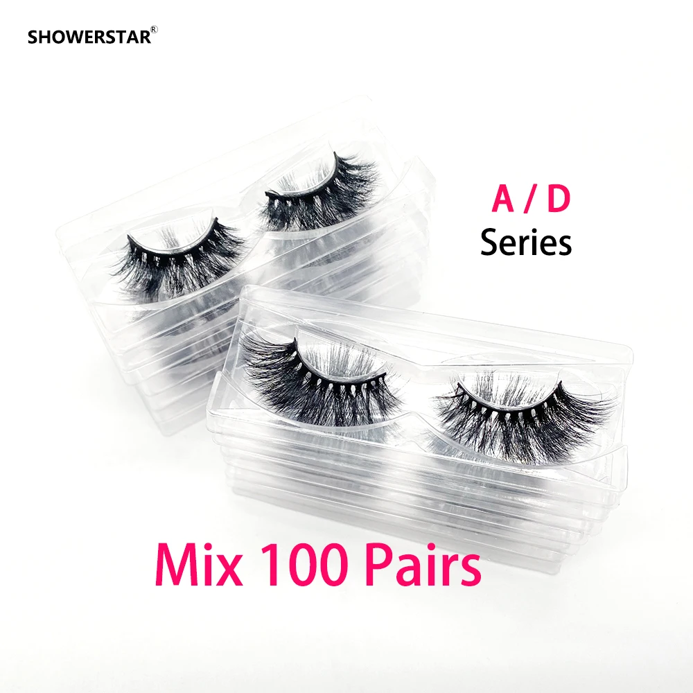 ขายส่ง Make Up 5D Mink Eyelashes Fluffy เคลือบของ Eyelash Extension 100คู่/ล็อตไม่มีกล่อง16 ~ 25มม.ขนตา D08 A14