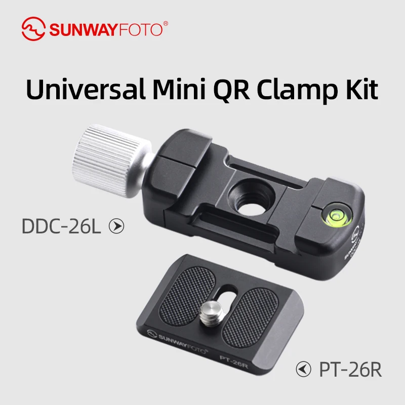 

SUNWAYFOTO DDC-26 LT Tripod Head Quick Release Clamp For DSLR 26mm Screw Knob Clamp Adapter Arca Swiss Compatible