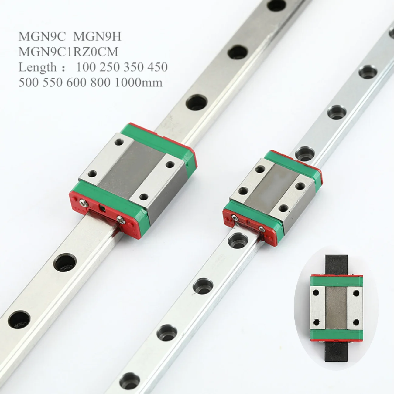 1pcs MGN9C MGN9H Miniature Linear Guide Rail Block L-55mm 145 250 350 450 500 650 MGN9C1R550Z0C Automatic Transmission Equipment