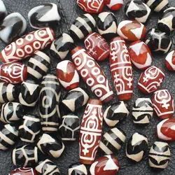 5pcs , 10x14mm 2eyes , 21eyes Tibet Dzi Agates Oval Beads , Large Variety of Patterns , Jewelry Making Beads