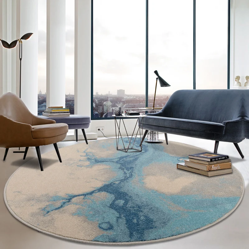 Nordic Ins Round Carpet For Living Room Modern Bedroom Concise Light Luxury Rug Sofa Coffee Table Floor Mat Large Area