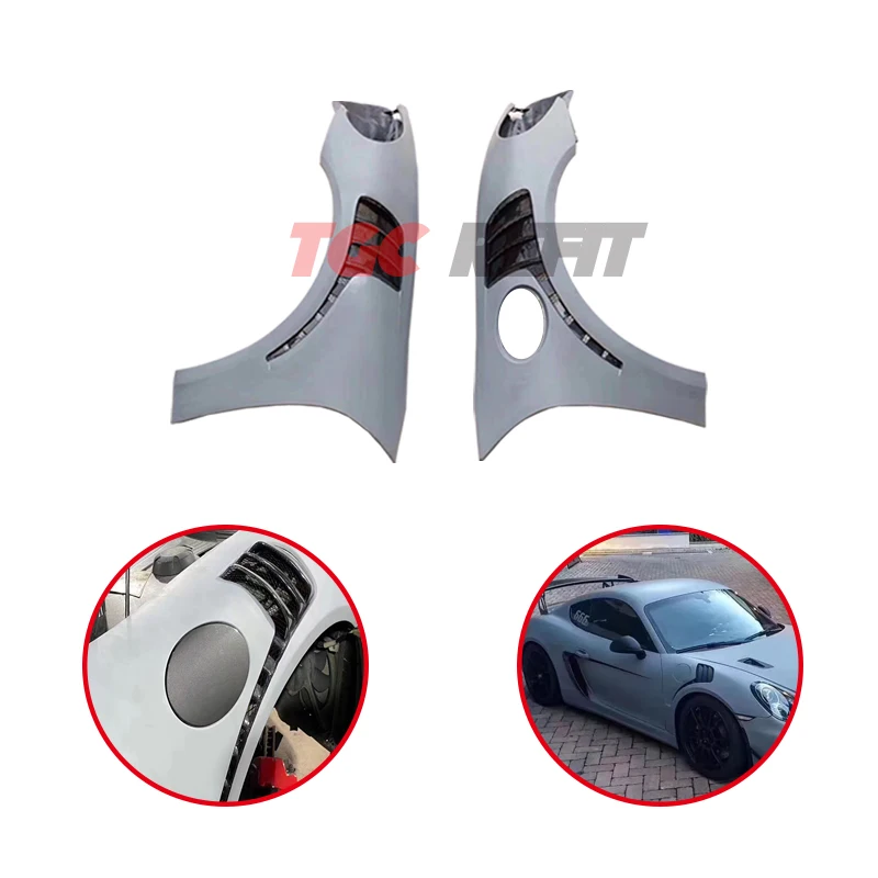 

Front Side Fender Accessories Gt4 Rs Front Fender Carbon Fiberglass For Porsche 981 Cayman Boxster Side Vent Kit Louver Fender