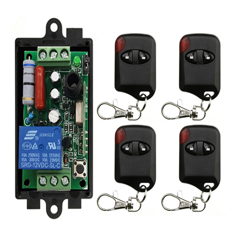 AC 220 V 1CH 1 CH Wireless Remote Control Switch System Receiver+cat eye Transmitters Gate Garage Door/window /lamp /shutters