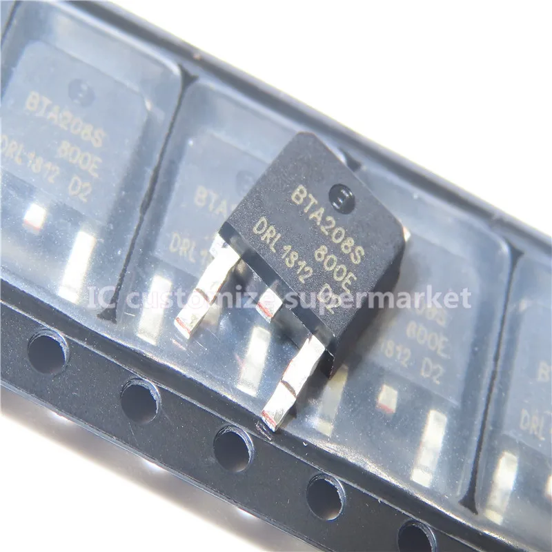 10PCS/LOT NWE BTA208S-800E  TO-252 800V 8A   SMD Transistor