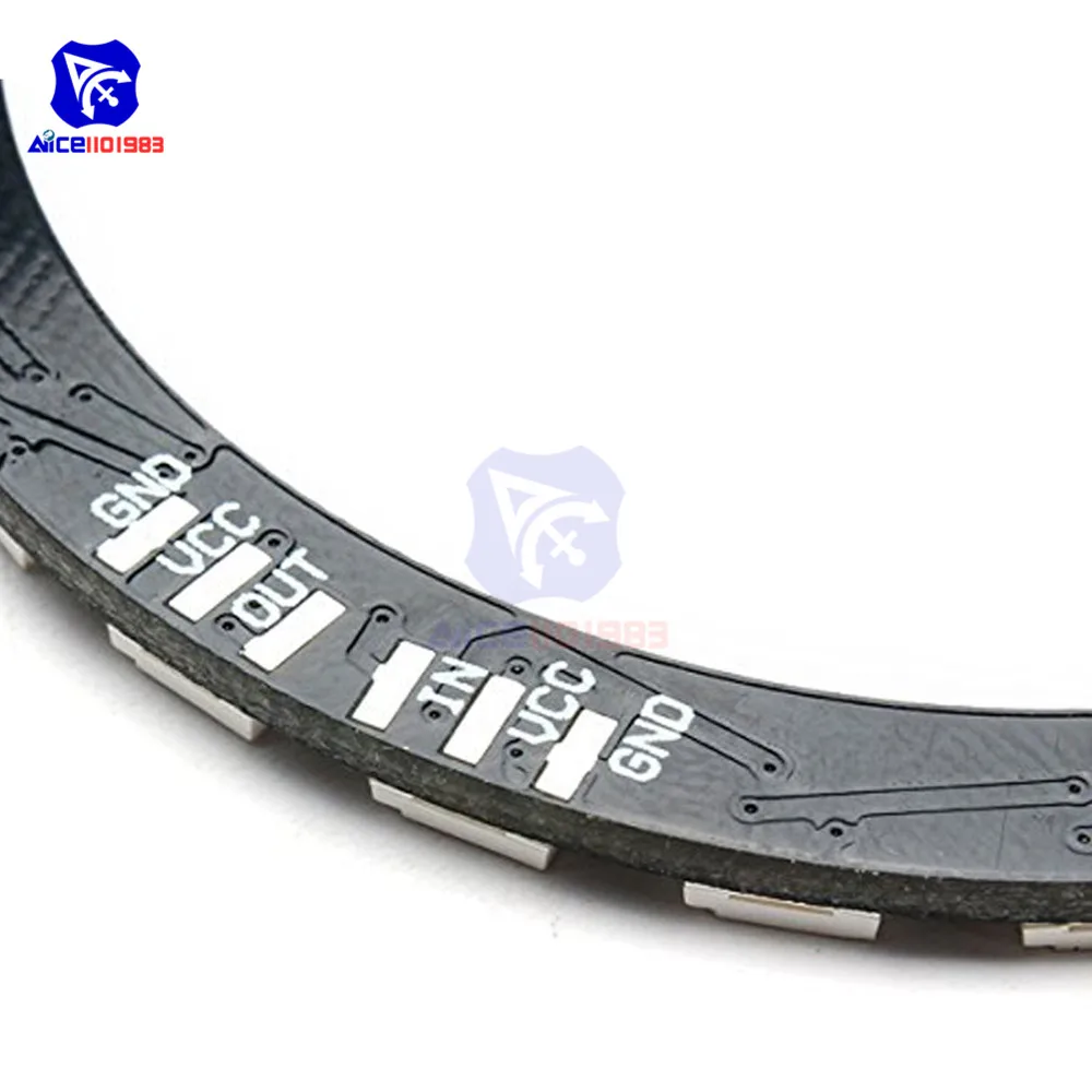 Diymore WS2812 5050 RGB LED lampe annulaire avec pilotes intégrés 24 bits RGB LED pour Arduino