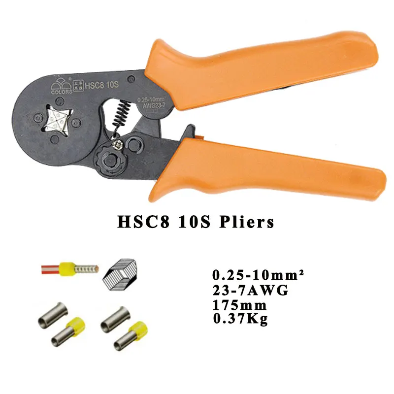 Crimpen werkzeuge zangen elektrische rohr terminals box mini clamp HSC8 10S 0,25-10mm2 23-7AWG 6-4B/6-6 0,25-6mm2 16-4 hand werkzeuge