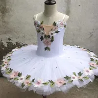 Tutú de Ballet de bailarina profesional para niños, niñas y adultos, tutú de panqueque de flores, disfraces de baile de cisne, vestido de Ballet para niñas