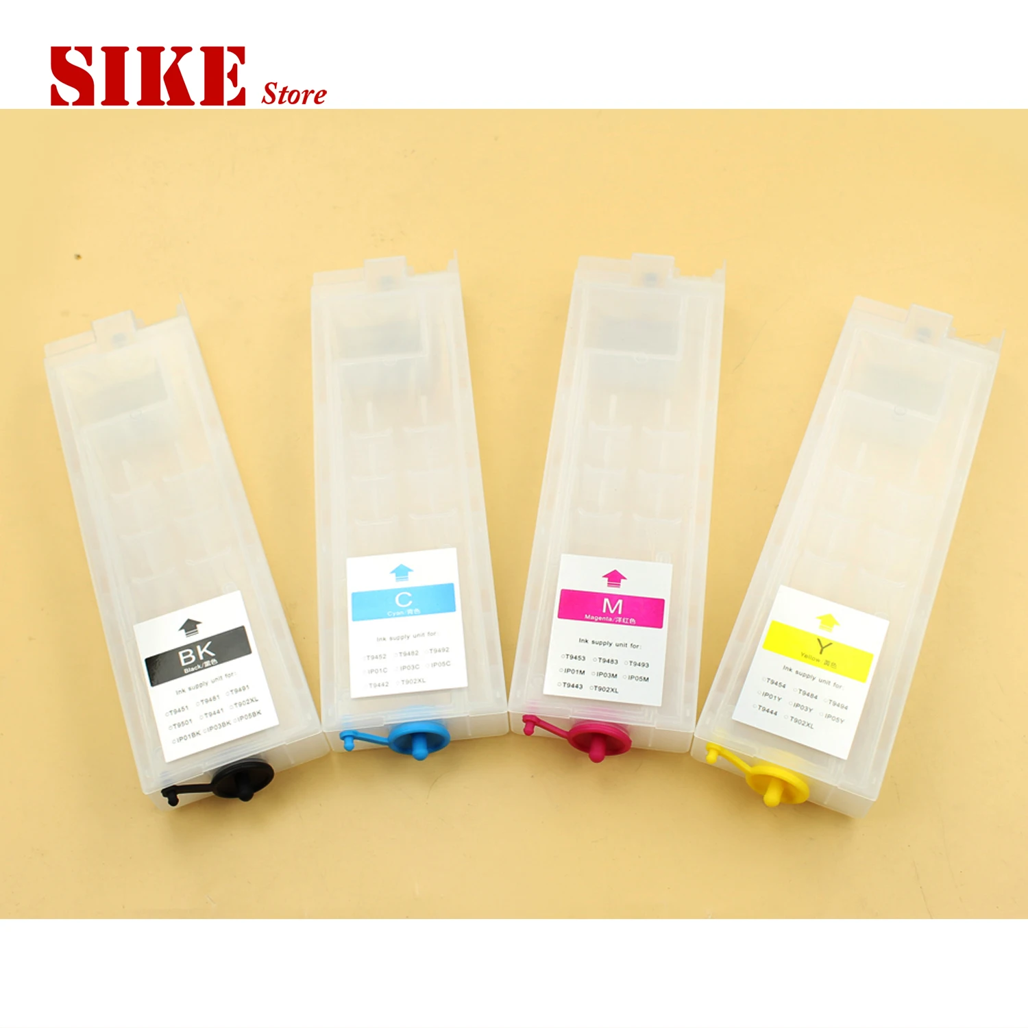 

1Set Refillable Ink Cartridge T945 T9451 T9452 T9453 T9454 For Epson T945xl Workforce Pro WF-C5290 C5790 C5210 C5710