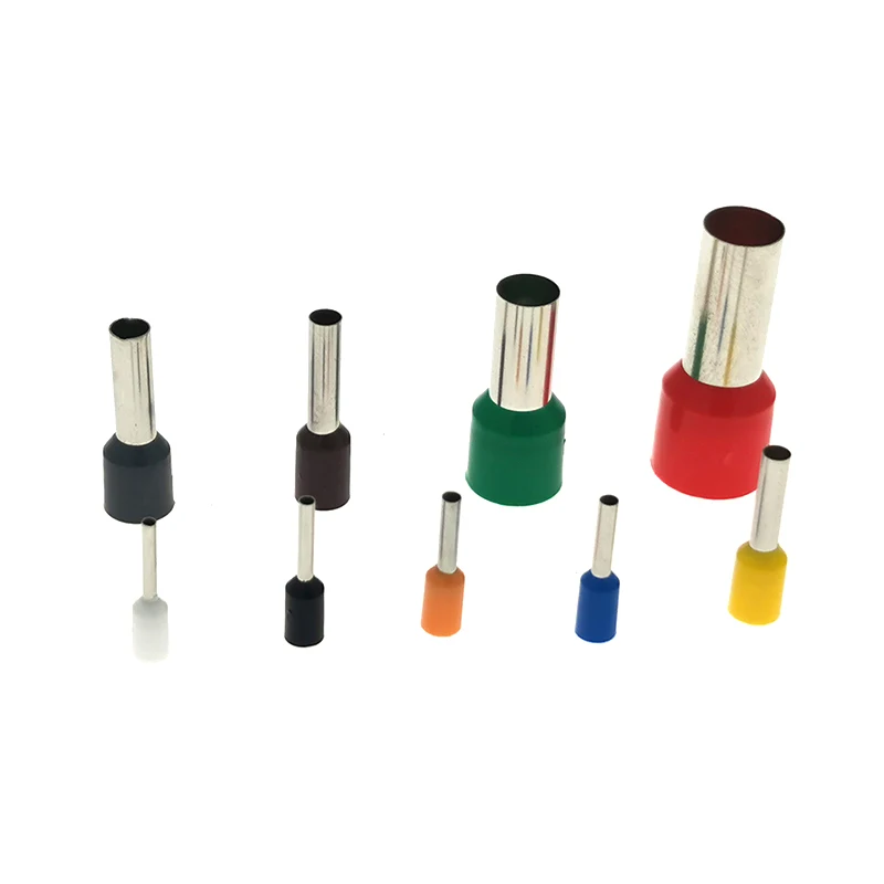 Crimp Terminals Tube Insutated Cord End Electrical Wire Cable Connector E0508 To E35-16 Brass Ferrules VE 22-2AWG 0.5-35mm²